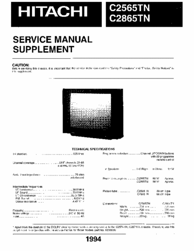 HITACHI C2565 SCHEMATIC DIAGRAM